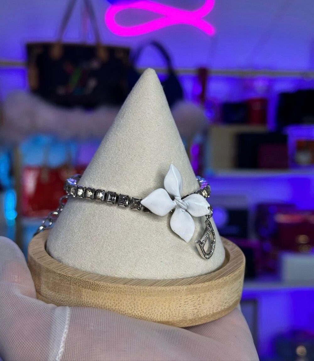 Vintage Y2K Christian Dior Crystal Silver Crystal Tennis Bracelet